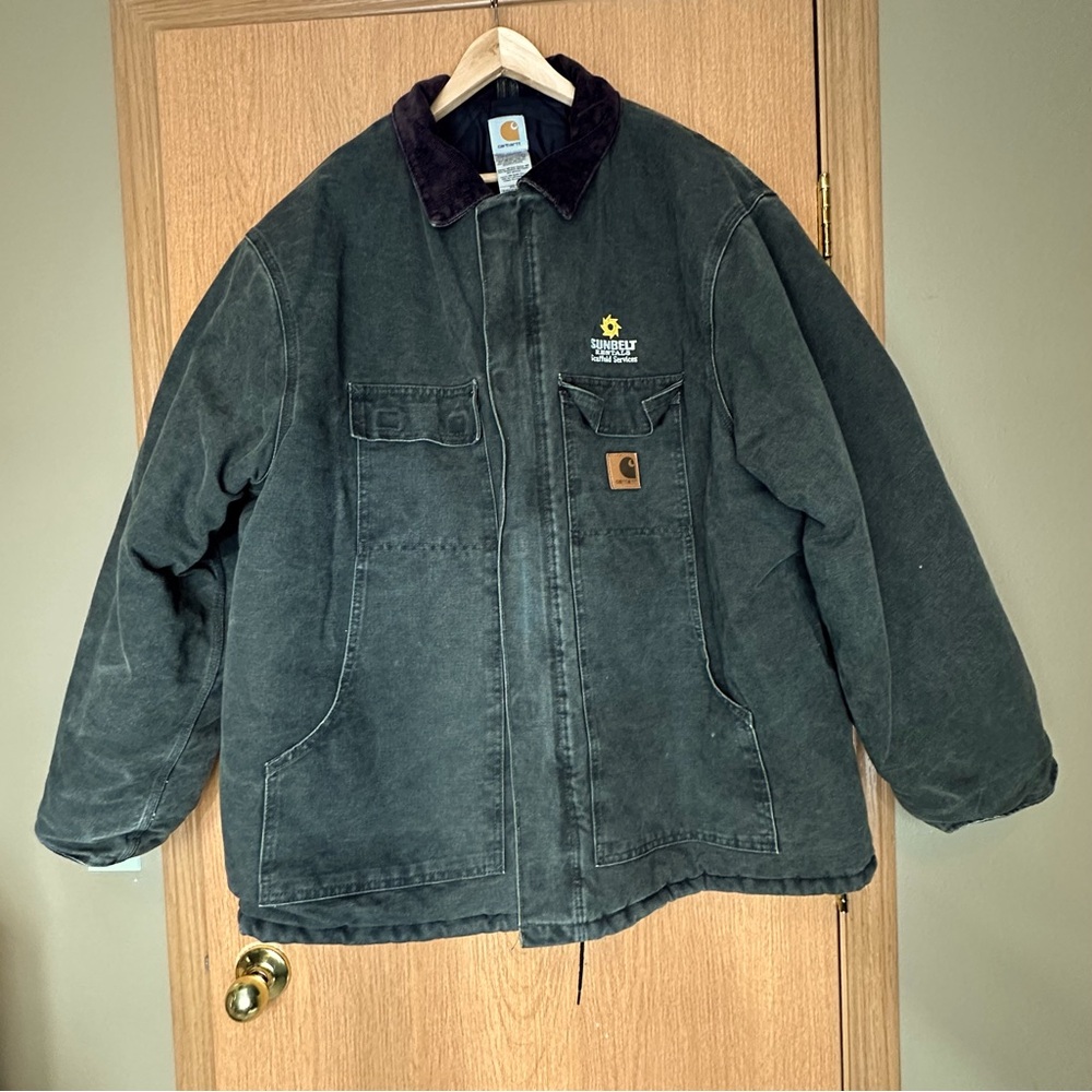 Carhartt C26 MOS Barn Jacket Canvas Quilted Arctic Coat Dark Green 3XL Reg USA